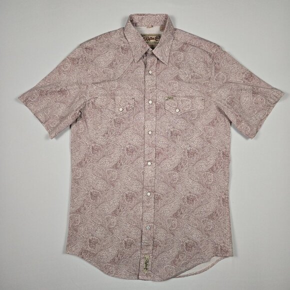 Rafter C Mens Medium Pearl Snap Cowboy Shirt Paisley ProFlex 45 Western Top - Picture 3 of 11
